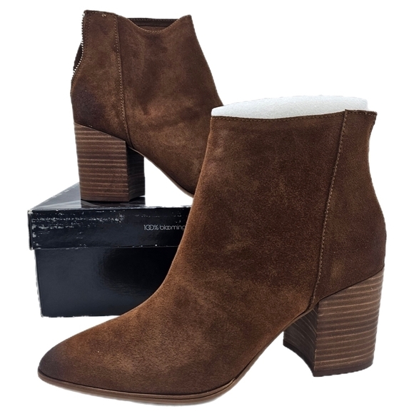 Aqua Shoes - NIB Aqua Women's Tan/ Brown Suede Leather Pointed Toe Dante Booties Size…